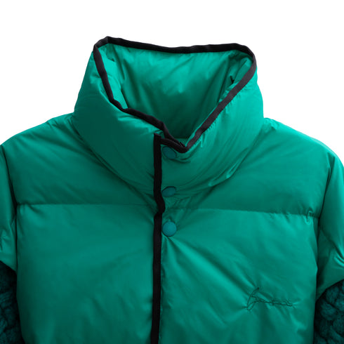 Bonsai Knit Mix Puffer Jacket Green OT008 Degli Uberti